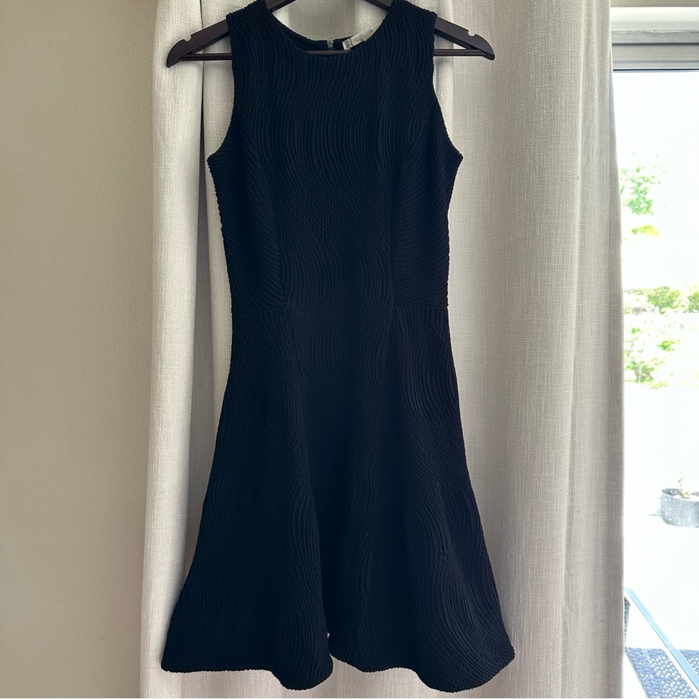 Chelsea & Violet Black Skater Dress Tank Cocktail Size Small Aline Textured